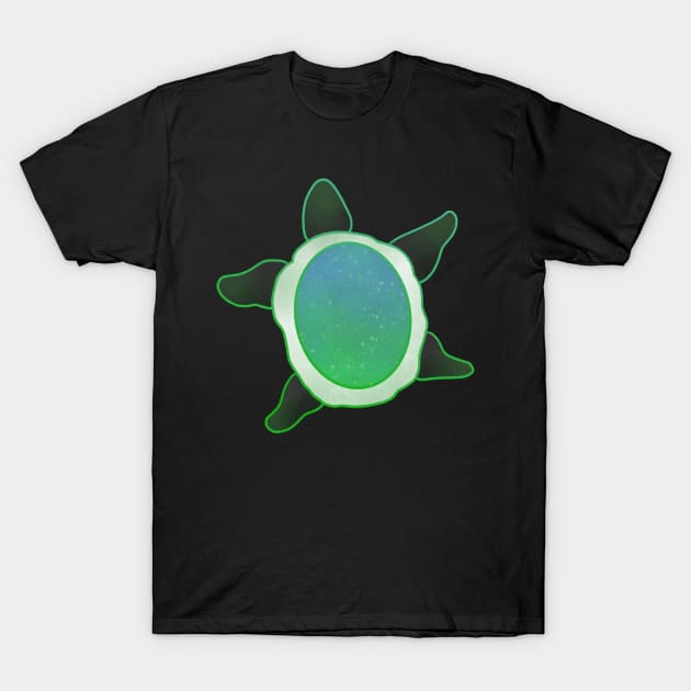 Pride Flag Space Turtle Aromantic Flag T-Shirt by nhitori